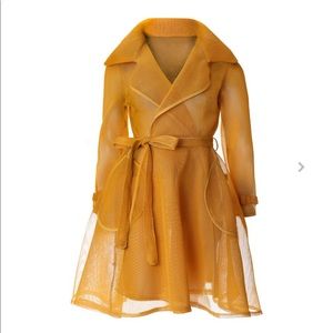 Plus size mesh trench coat Mustard Yellow New